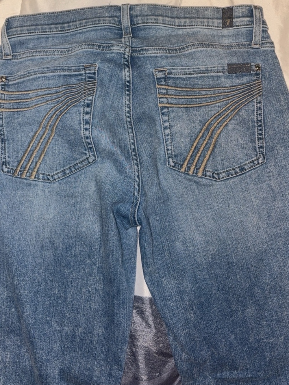 7 For All Mankind Dojo Original Trouser Flare Stretch Jeans - Picture 4 of 5